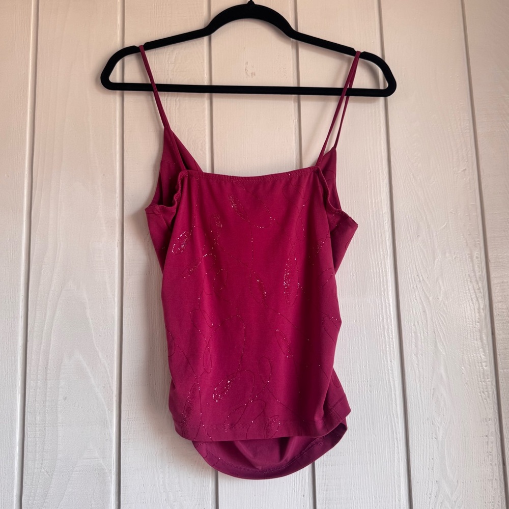 Charlotte Russe 2000s Maroon Sparkly Cowl Neck Blouse - Picture 2 of 5